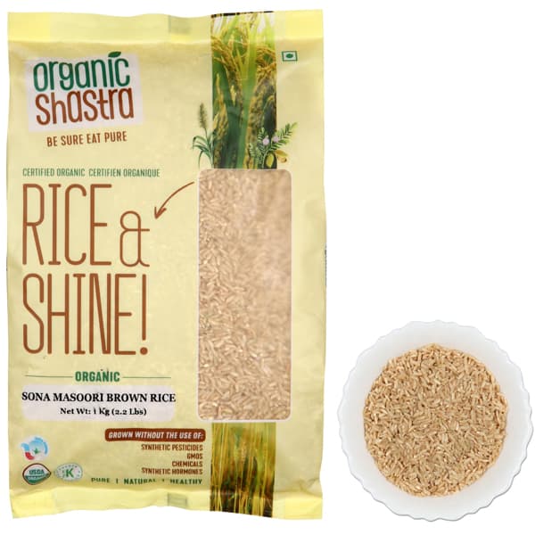 Organic Shastra Sona Masoori Brown Rice Buy Organic Sona Masoori Brown