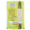 Organic Shastra Black Salt 100 gm package with green and yellow design, text reading 'Spice It Up! Organic Black Salt', 'Be Sure Eat Pure', and highlighting certification as organic and free from synthetic pesticides, GMOs, chemicals, and synthetic hormones."