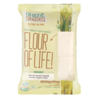 Organic Multigrain Flour blend of wheat, sorghum, barley, Bengal gram, and finger millet in a pouch pack