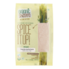 Organic Shastra Natural Rock Salt Pink Powder, 1 kg pack. The packaging is yellow with green accents, featuring the text 'Spice It Up!' and 'Certified Organic'. The product is free from synthetic pesticides, GMOs, chemicals, and synthetic hormones